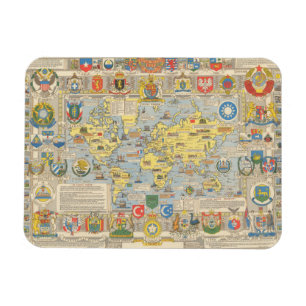 United Nations Map of the World Magnet