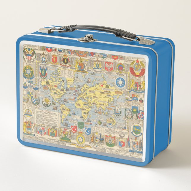 United Nations Map of the World Metal Lunch Box (Front)