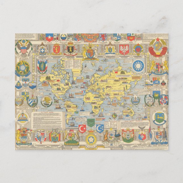 United Nations Map of the World Postcard (Front)
