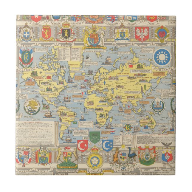 United Nations Map of the World Tile (Front)