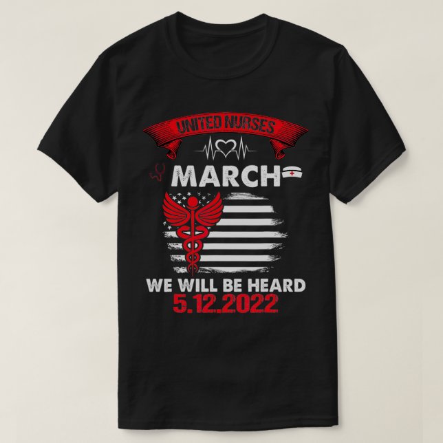 United Nurses March Million Nurse March May 12 202 T-Shirt (Design Front)