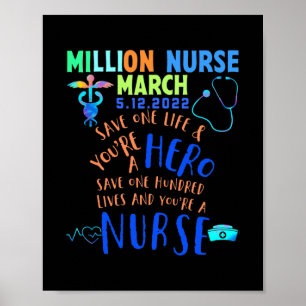 United Nurses March Million Nurse March May 12 Poster