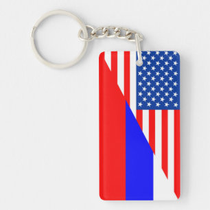 united state america russia half flag usa country key ring