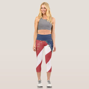 United State Of America Flag Capri Leggings