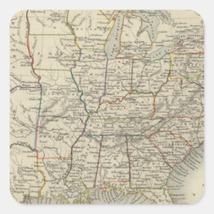 United States 10 Square Sticker