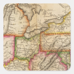 United States 11 Square Sticker