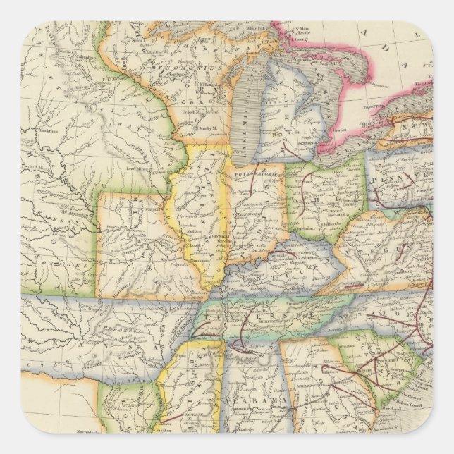 United States 13 Square Sticker (Front)