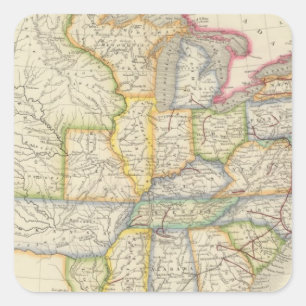 United States 13 Square Sticker