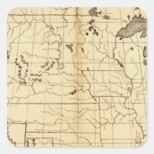 United States 17 Square Sticker