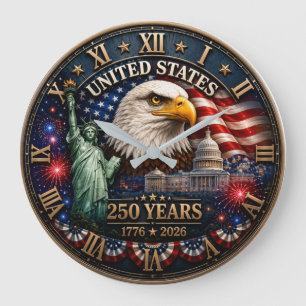 United States 250 Years Large Clock