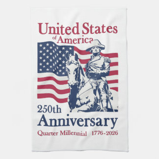 United States 250th Anniversary Commemorative Art  Tea Towel