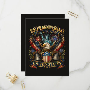 United States 250th Anniversary Patriotic Eagle Invitation Postcard