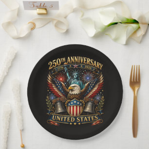 United States 250th Anniversary Patriotic Eagle Paper Plate