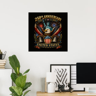 United States 250th Anniversary Patriotic Eagle Poster