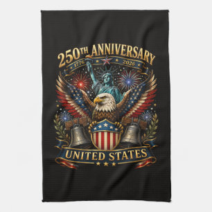 United States 250th Anniversary Patriotic Eagle Tea Towel