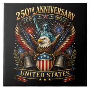 United States 250th Anniversary Patriotic Eagle Tile