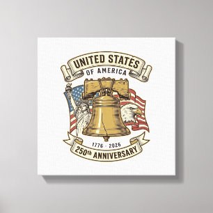 United States 250th Anniversary Patriotic Vector D Canvas Print
