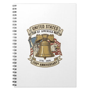 United States 250th Anniversary Patriotic Vector D Notebook