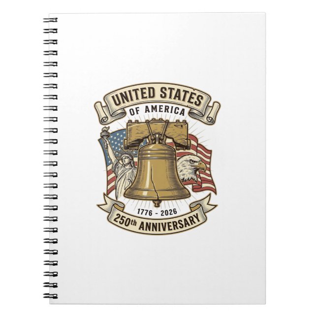 United States 250th Anniversary Patriotic Vector D Notebook (Front)