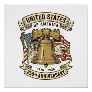 United States 250th Anniversary Patriotic Vector D Poster
