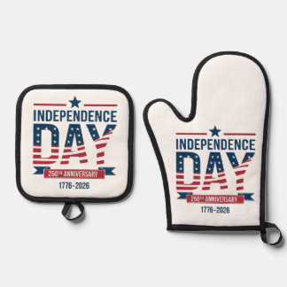 United States 250th Independence Day Anniversary  Oven Mitt & Pot Holder Set