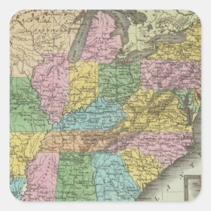 United States 26 Square Sticker