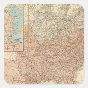United States 2 Square Sticker
