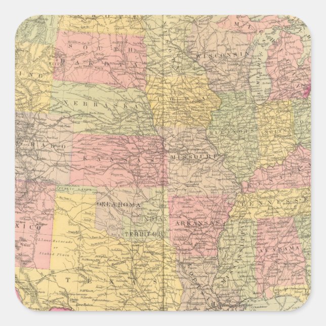 United States 37 Square Sticker (Front)