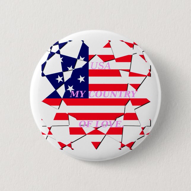 United States 6 Cm Round Badge (Front)