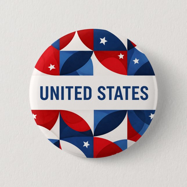 United States 6 Cm Round Badge (Front)