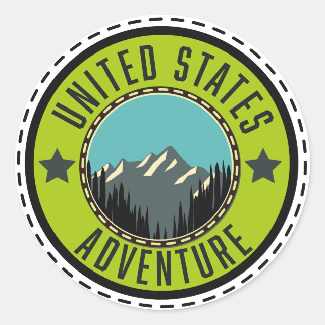 United States Adventure logo Classic Round Sticker (Front)
