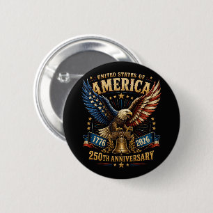 United States America 250th Anniversary Eagle 6 Cm Round Badge
