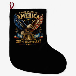 United States America 250th Anniversary Eagle Large Christmas Stocking