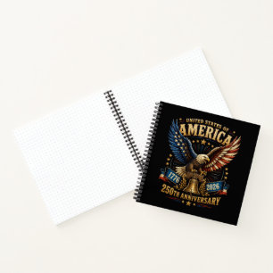 United States America 250th Anniversary Eagle Notebook