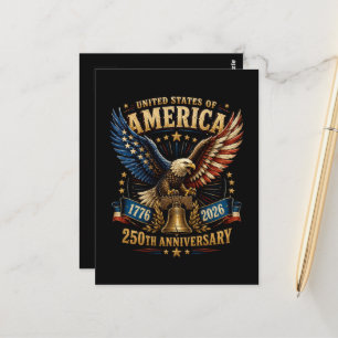United States America 250th Anniversary Eagle Postcard