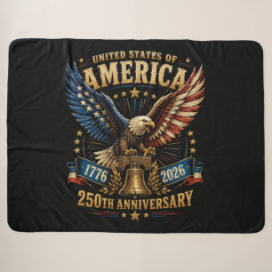 United States America 250th Anniversary Eagle Sherpa Blanket