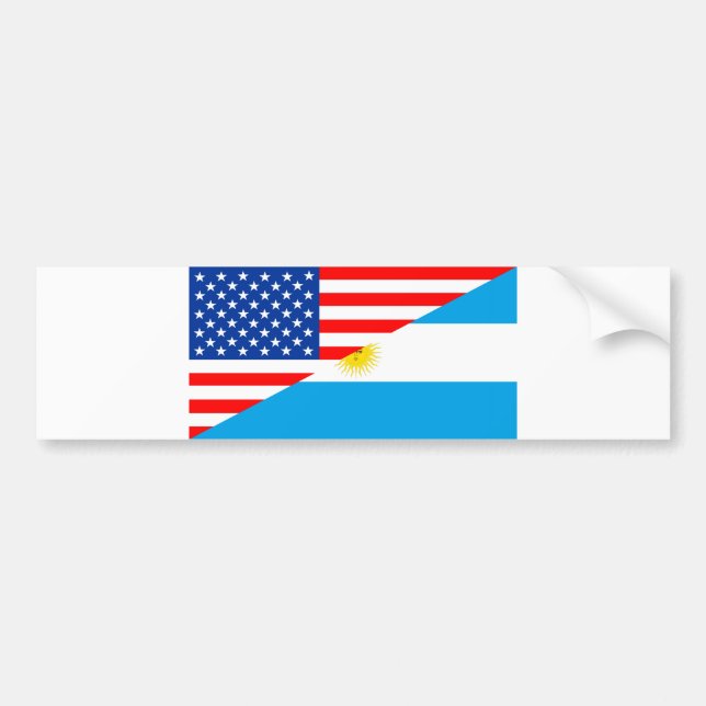 united states america argentina half flag usa coun bumper sticker (Front)