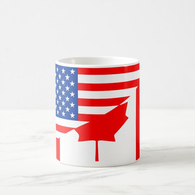 united states america canada half flag usa country coffee mug (Center)