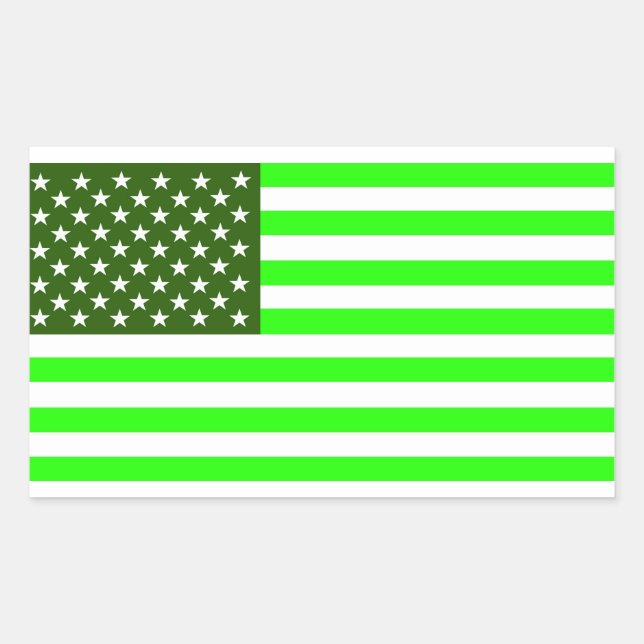 united states america country ecology green flag rectangular sticker (Front)