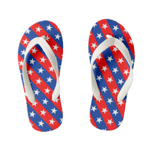 united states america country flag pattern symbol kid's flip flops