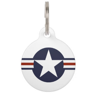 united states america country flag roundel symbol pet tag