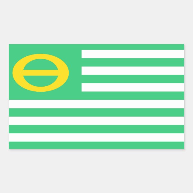 united states america ecology green flag rectangular sticker (Front)