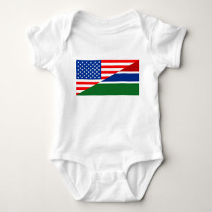 united states america gambia half flag usa country baby bodysuit