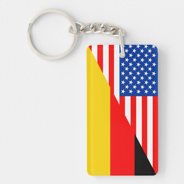 united states america germany half flag usa countr key ring (Front)