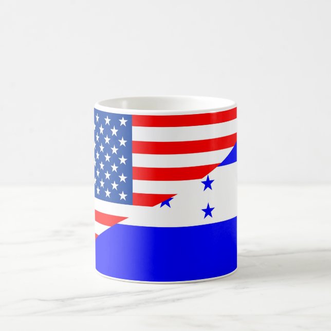 united states america honduras half flag usa count coffee mug (Center)
