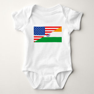 united states america india half flag usa country baby bodysuit