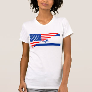 united states america israel half flag usa country T-Shirt