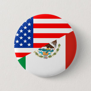 united states america mexico half flag usa country 6 cm round badge