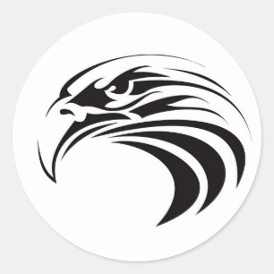 united states america symbol eagle tribal tattoo classic round sticker