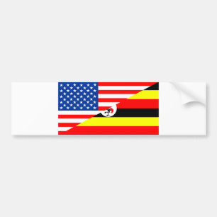 united states america uganda half flag usa country bumper sticker
